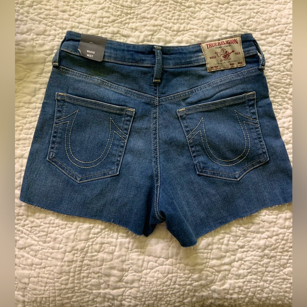 True Religion High Waisted Denim Cut-off Shorts
